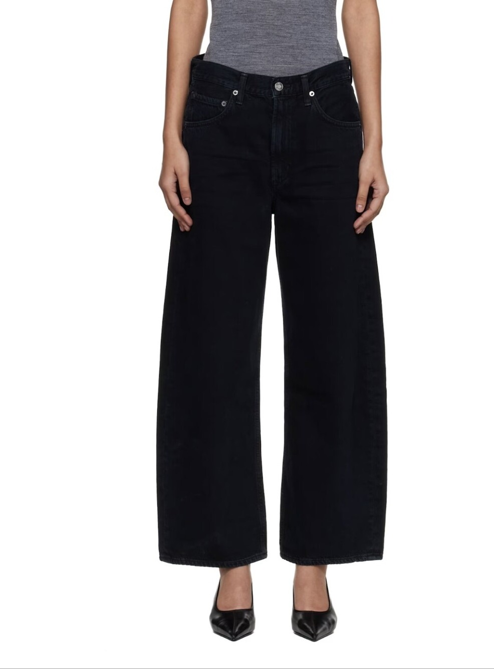 AGolde Low Curve Crop, Black, Size 26, Worn Once